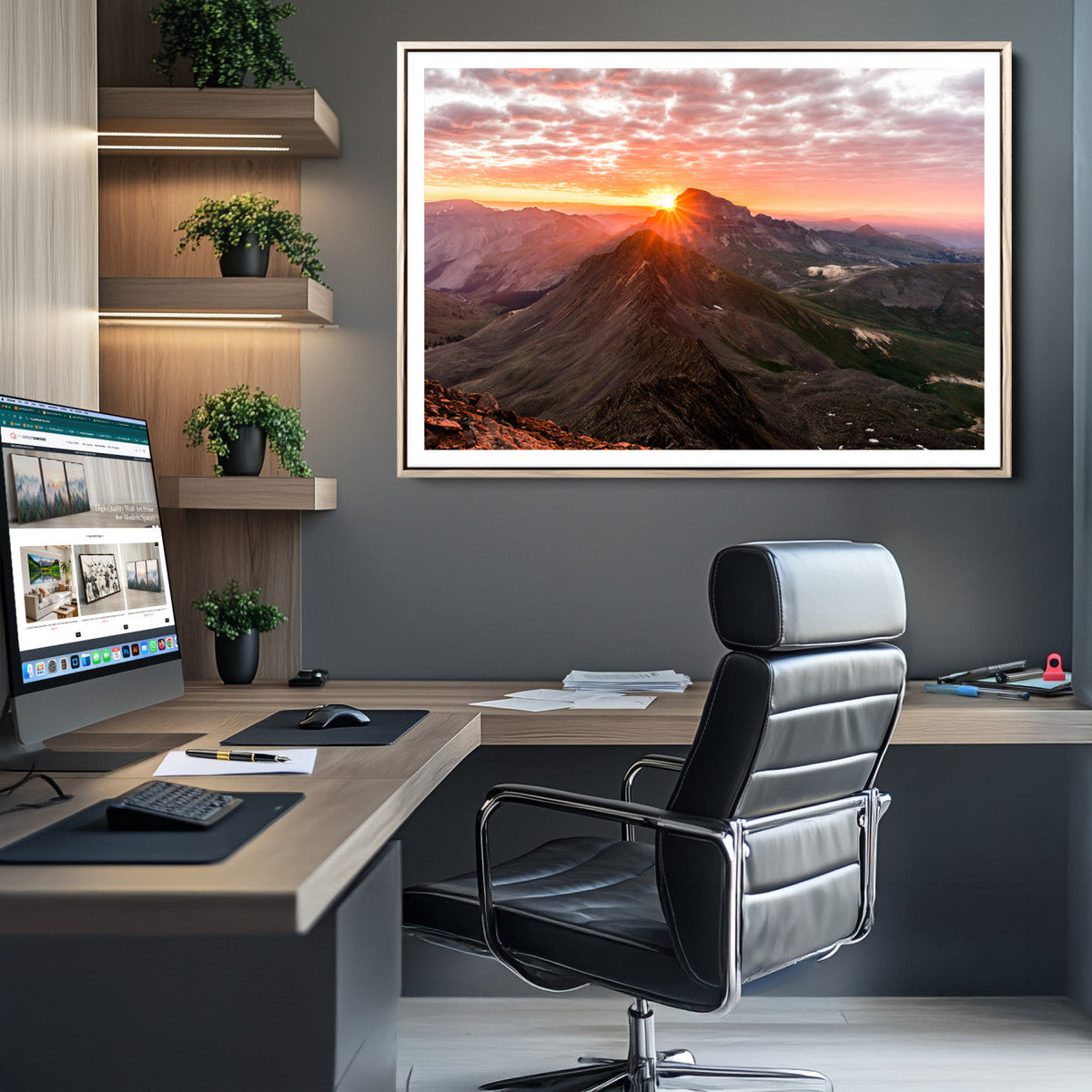 Mountain Sunrise Wall Art Canvas Print | Alpine Ridge Morning Light