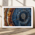 Framed Abstract Tree Ring Wall Art Print, Natural Rustic Wood Grain Canvas Print