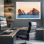 El Arco Wall Art Canvas Print, Framed Cabo San Lucas Ocean Arch Coastal Art
