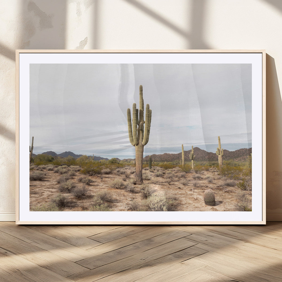 Saguaro Cactus Wall Art | Framed Desert Canvas Artwork