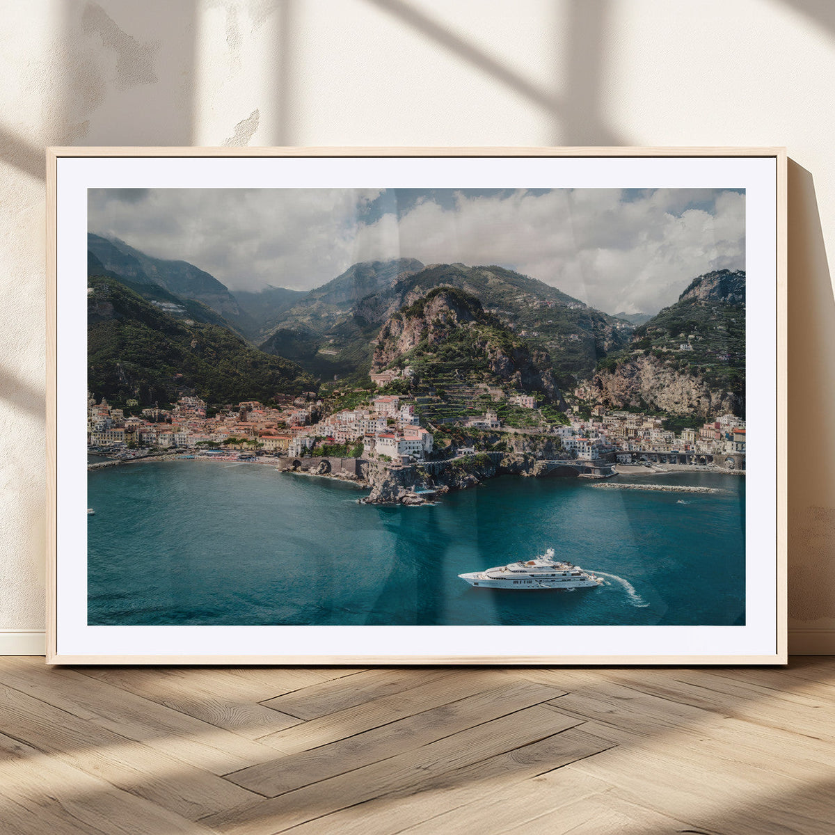 Amalfi Coast Wall Art | Framed Italian Seaside Canvas