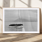 Whale Tail Wall Art | Framed Black White Ocean Canvas