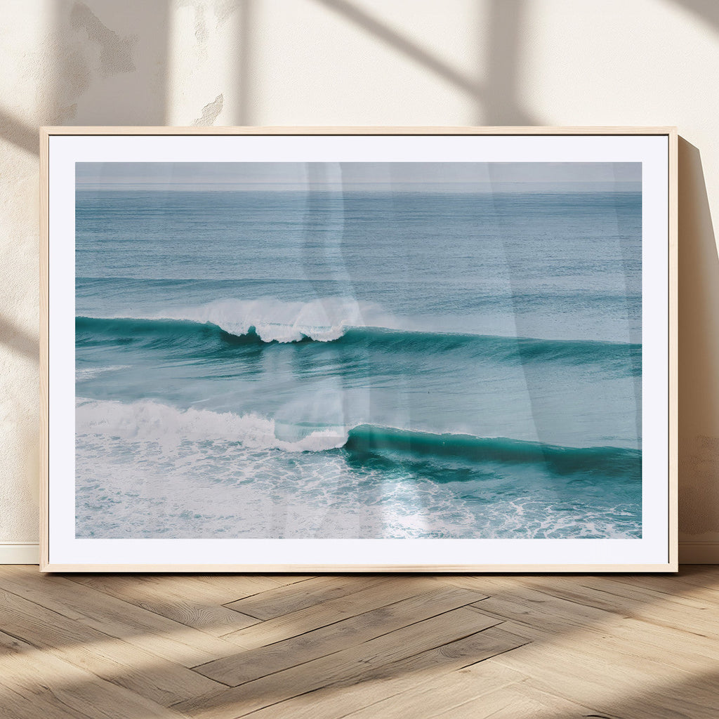 Ocean Swell Wall Art Canvas Print, Framed Surf Waves and Blue Water Scene