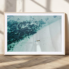 Minimal Beach Wall Art | Framed Ocean Swimming Canvas