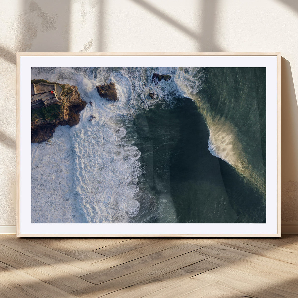 Ocean Wave Wall Art | Aerial Coastal View Canvas Artwork