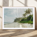Relaxing Beach Wall Art Canvas Print, Framed Ocean View Coastal Serenity