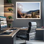 Rustic Landscape Wall Art Canvas Print, Serene Valley Scene