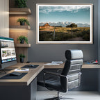 Rustic Farmhouse Wall Art Canvas Print, Teton Range Mormon Row Barn