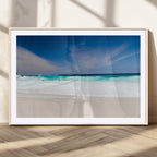 Ocean Breeze Wall Art Canvas Print, Aqua Waves and Coastal Horizon Under a Blue Sky