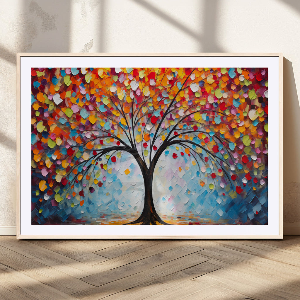 Vibrant Tree of Life Canvas Wall Art | Colorful Abstract Nature
