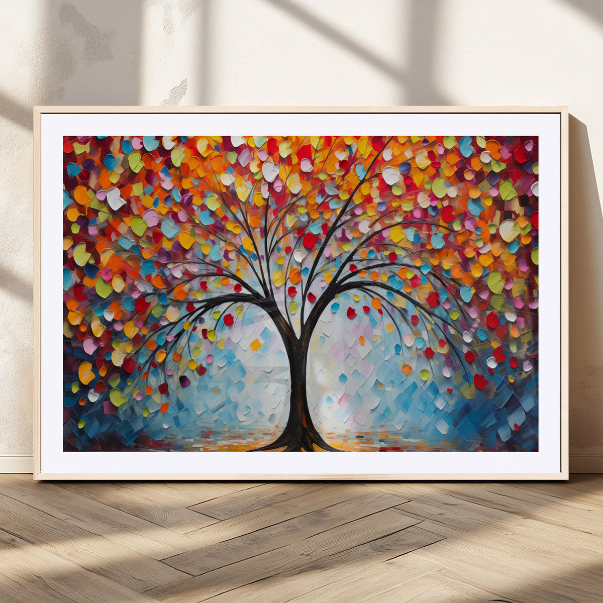 Vibrant Tree of Life Canvas Wall Art | Colorful Abstract Nature