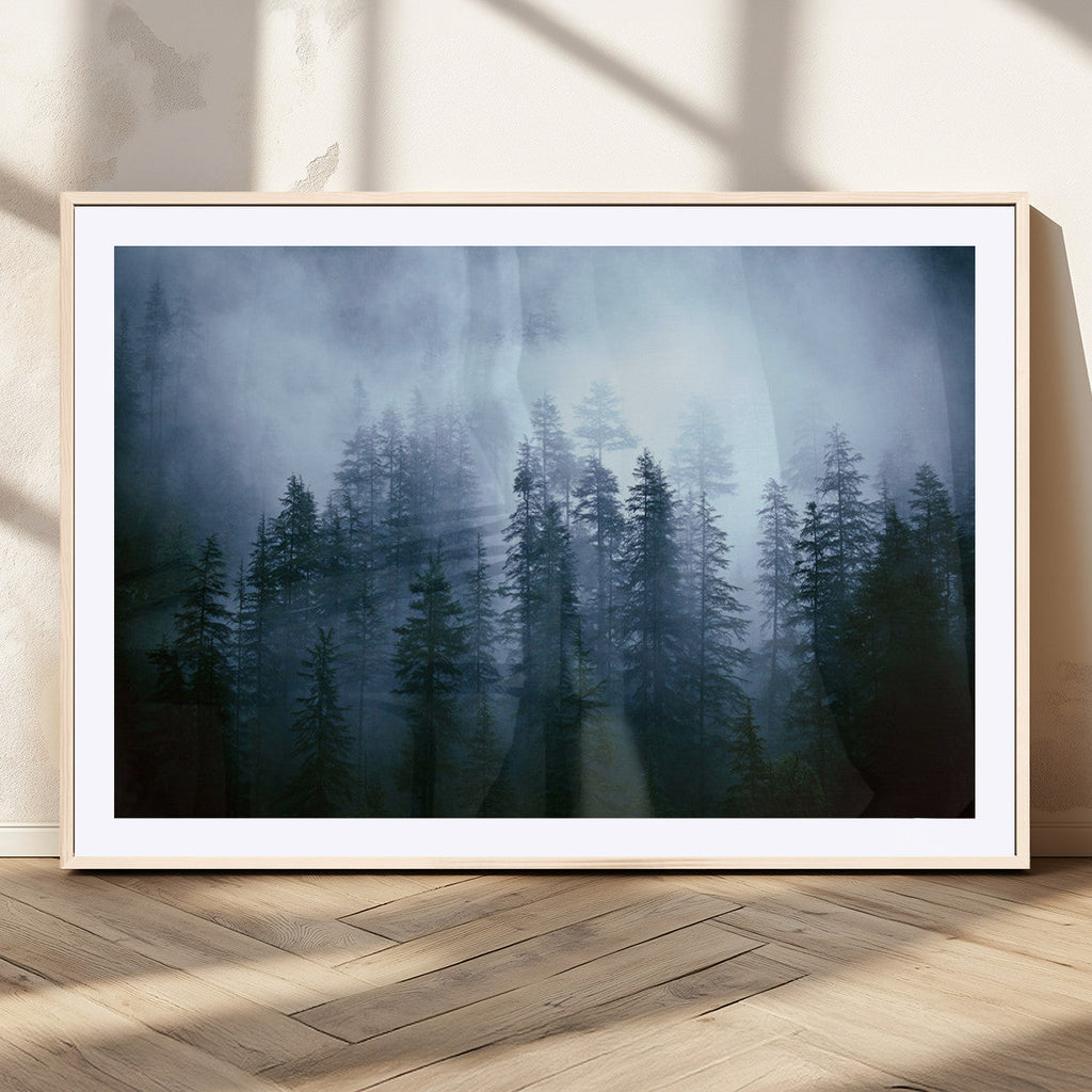 Foggy Pines Misty Forest Wall Art Print