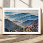 Misty Mountain Sunrise Triptych Canvas Print | Autumn Landscape Wall Art