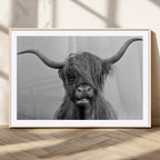 Texas Cow Wall Art Canvas, Texas Longhorn Cattle Canvas Print