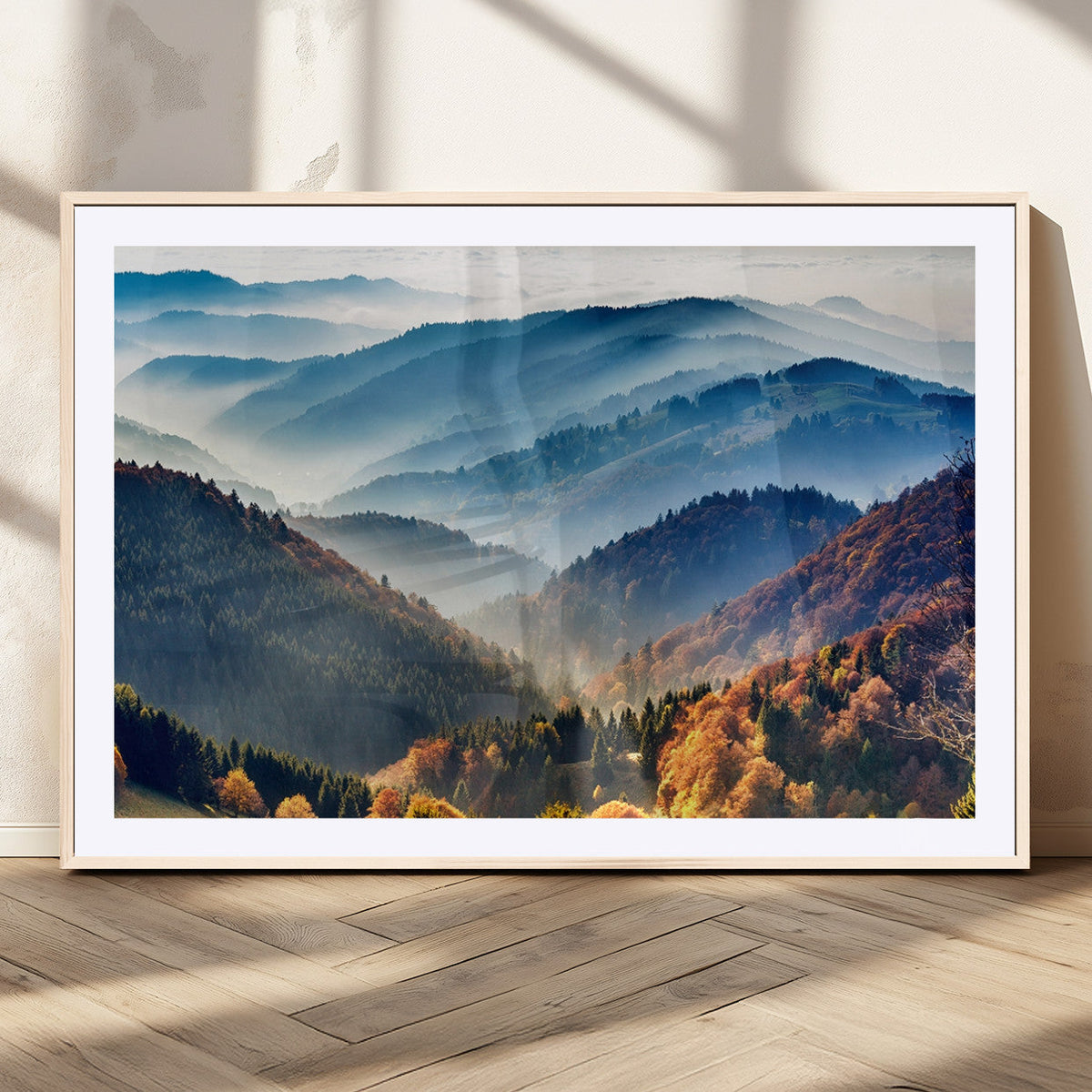Mountains Forest Autumn Wall Art Canvas Print