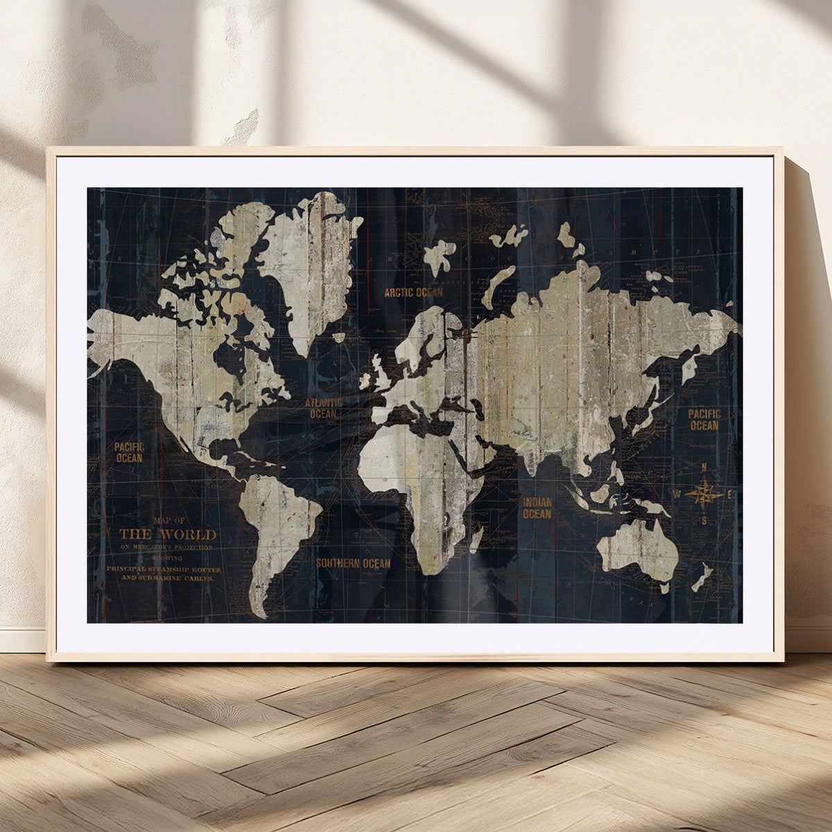 Antique Old World Map Wall Art Canvas Print