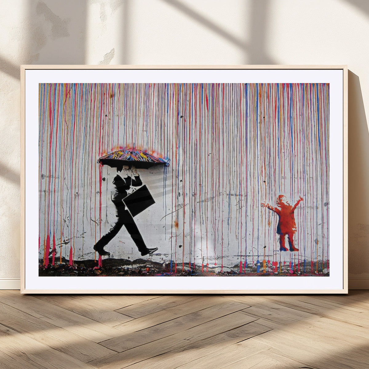 Banksy Wall Art Canvas Print | Framed Graffiti Street Art Picture