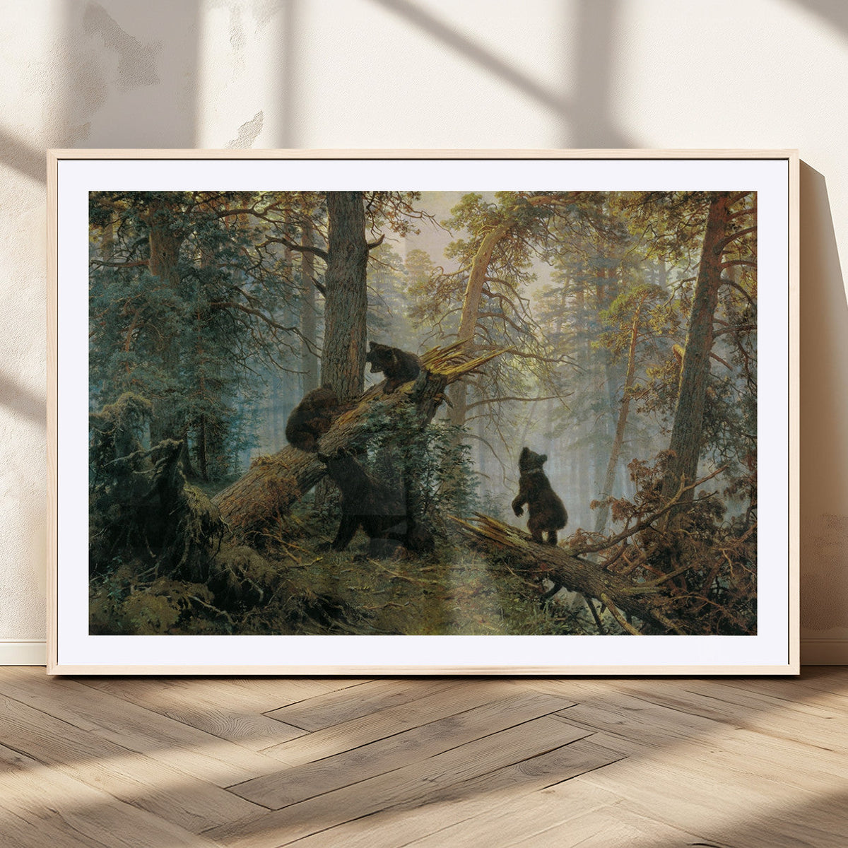 Baby Bears in Forest Wall Art Canvas Print