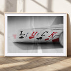 Framed Lucky Poker Cards Canvas | Modern Triptych Wall Art for Game Rooms