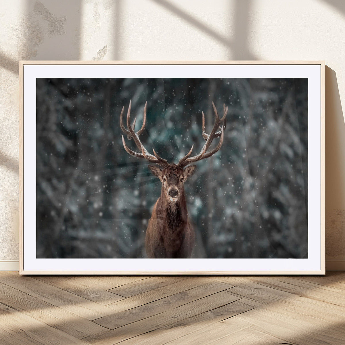 Wall Art Deer Art Animal Canvas, Framed Wall Art Deer Canvas