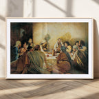 Last Supper Wall Art, Framed Jesus Canvas Print, Modern Biblical Religious Decor