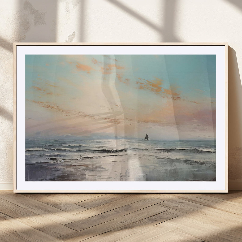 Abstract Ocean Wall Art, Boat Wall Art Canvas Print