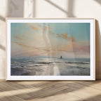 Abstract Ocean Wall Art, Boat Wall Art Canvas Print