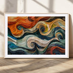 Abstract Wave Wall Art, Ready to Hang Framed Canvas Print | Extra Large 3 Piece Canvas Wall Art