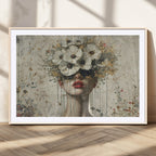 Abstract Floral Women Pastel Wall Art Canvas Print
