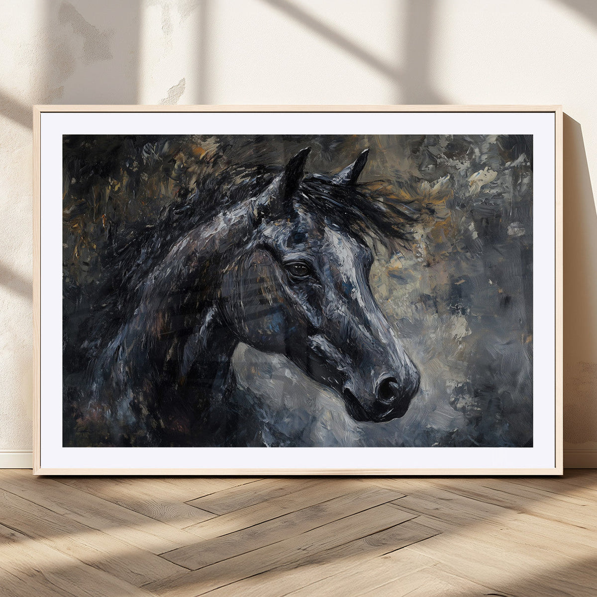 Large Abstract Horse Wall Art Canvas Print, Farmhouse Wall Art
