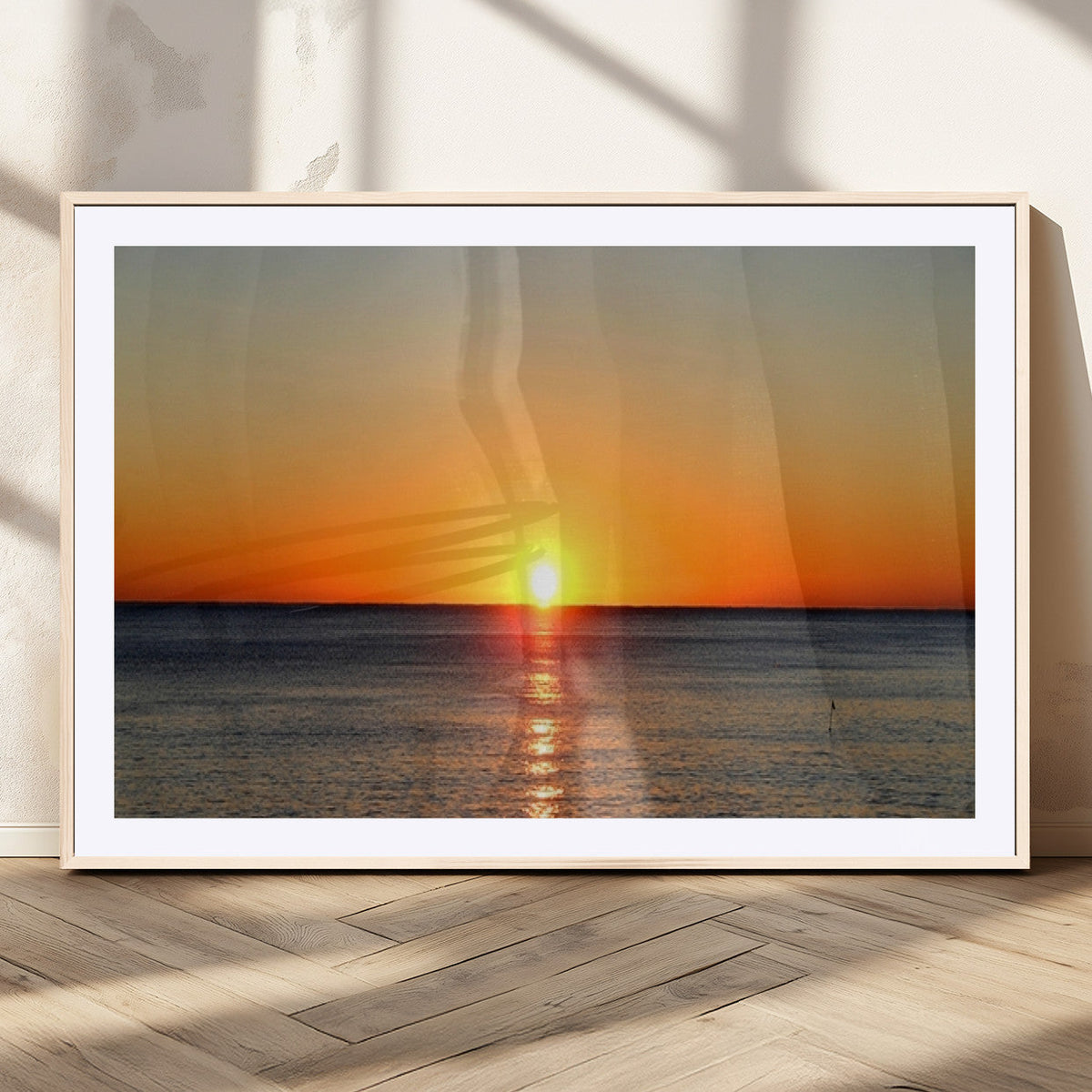 Golden Horizon Sunset Over Ocean Wall Art Canvas Print | Tropical Beach Canvas