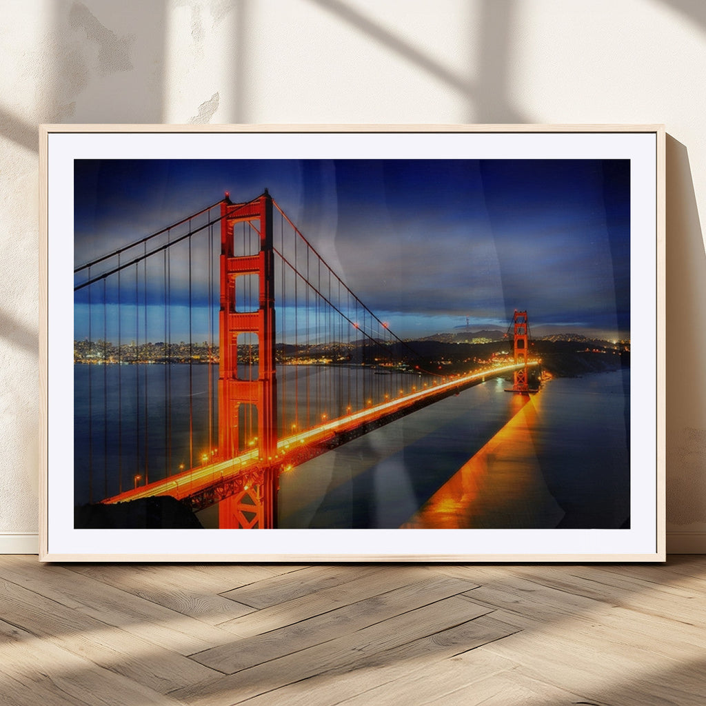 Large Wall Art San Francisco Canvas Print - Wonderful Golden Gate Bridge at Twilight