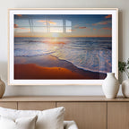 Ocean Beach Wall Art, Coastal Sunset Tropical Island Seascape Canvas Print