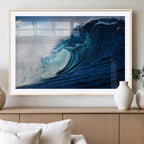 Ocean Wave at Sunset Canvas Art, Large Wall Print of Vibrant Water Waves