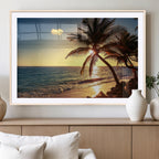Sunset Palm Trees Wall Art Canvas Print