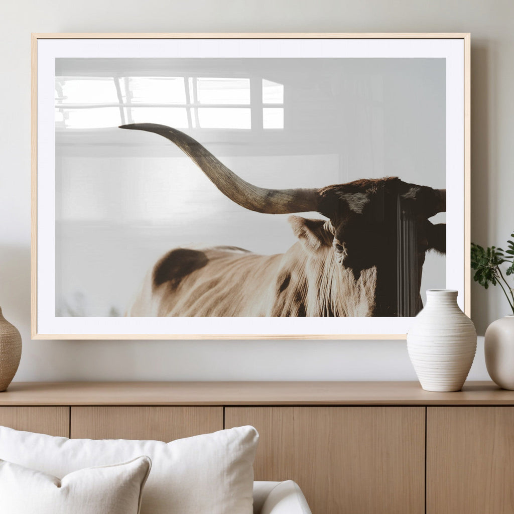Texas Longhorn Wall Art Canvas Print, 3-Panel