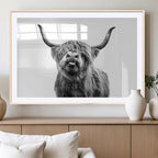 Fanny Scottish Highland Cow Cattle Art Print Farmhouse Wall Art Canvas Print