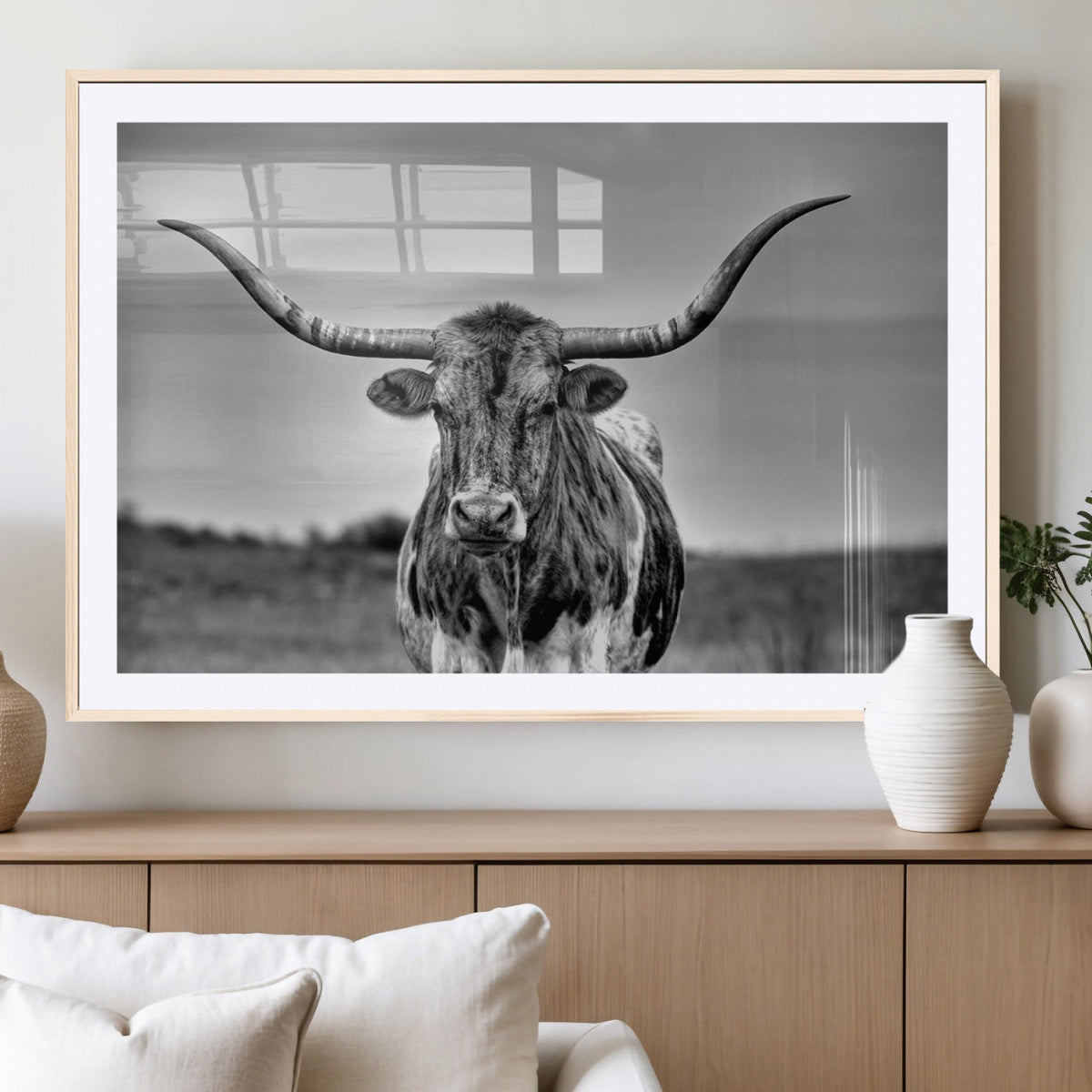Texas Longhorn Cow Wall Art, Texas Longhorn Canvas, Cattle