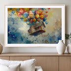UP-Inspired Floating House with Balloons Canvas Art | Colorful Wall Decor