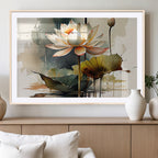 Lotus Flower Watercolor Canvas Print | A Symbol of Serenity and Growth in Soft Watercolors