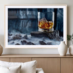 Whiskey Ice Wall Art Canvas Print