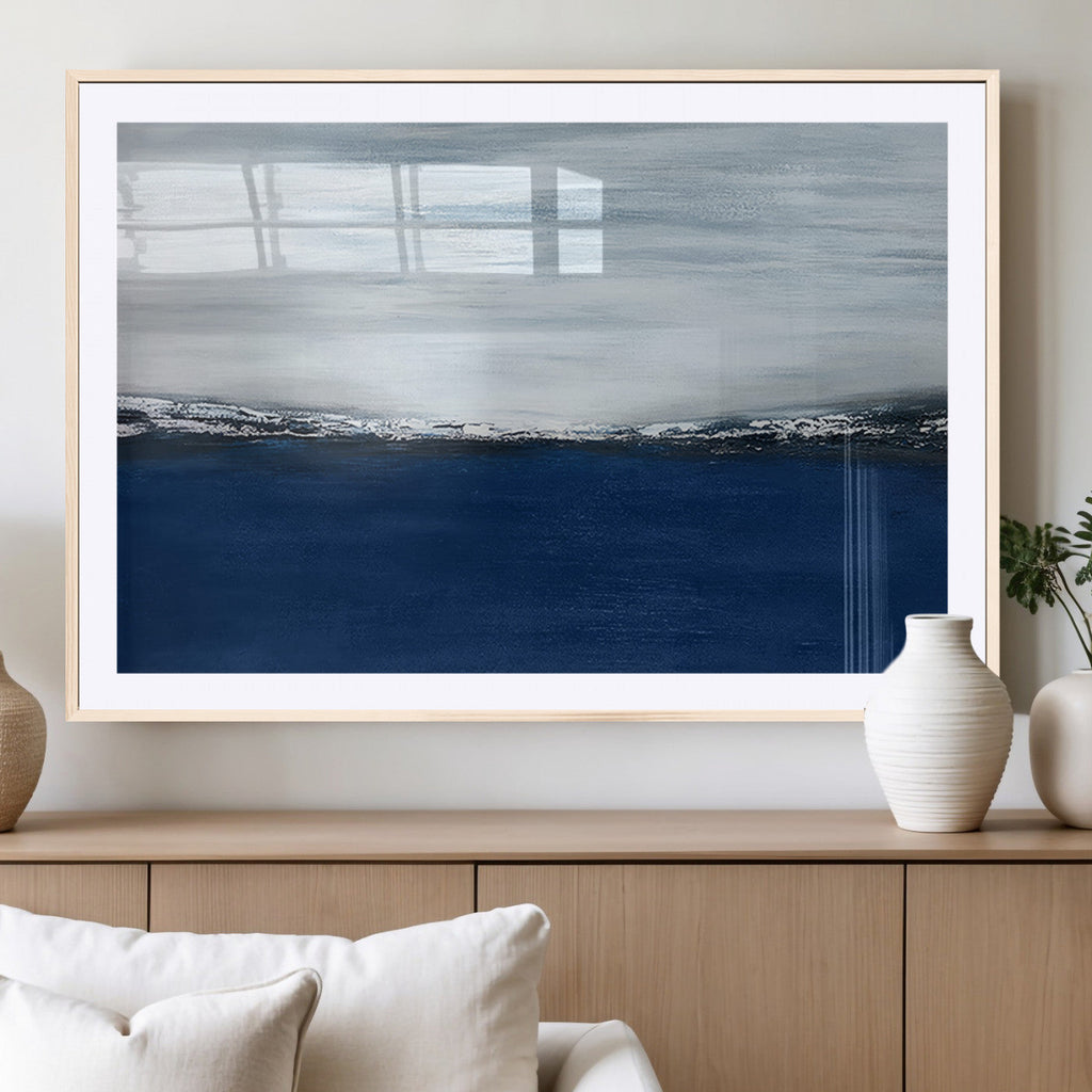 Navy Blue Abstract Wall Art Canvas Print