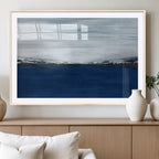 Navy Blue Abstract Wall Art Canvas Print