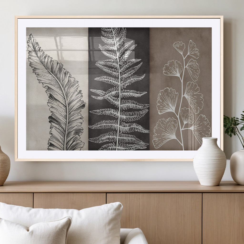 Minimalist Botanical Wall Art Canvas Print, Framed and Ready to Hang