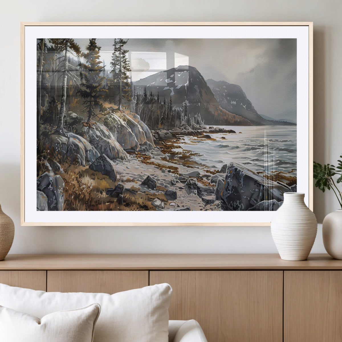 Serene Coastal View of Acadia National Park