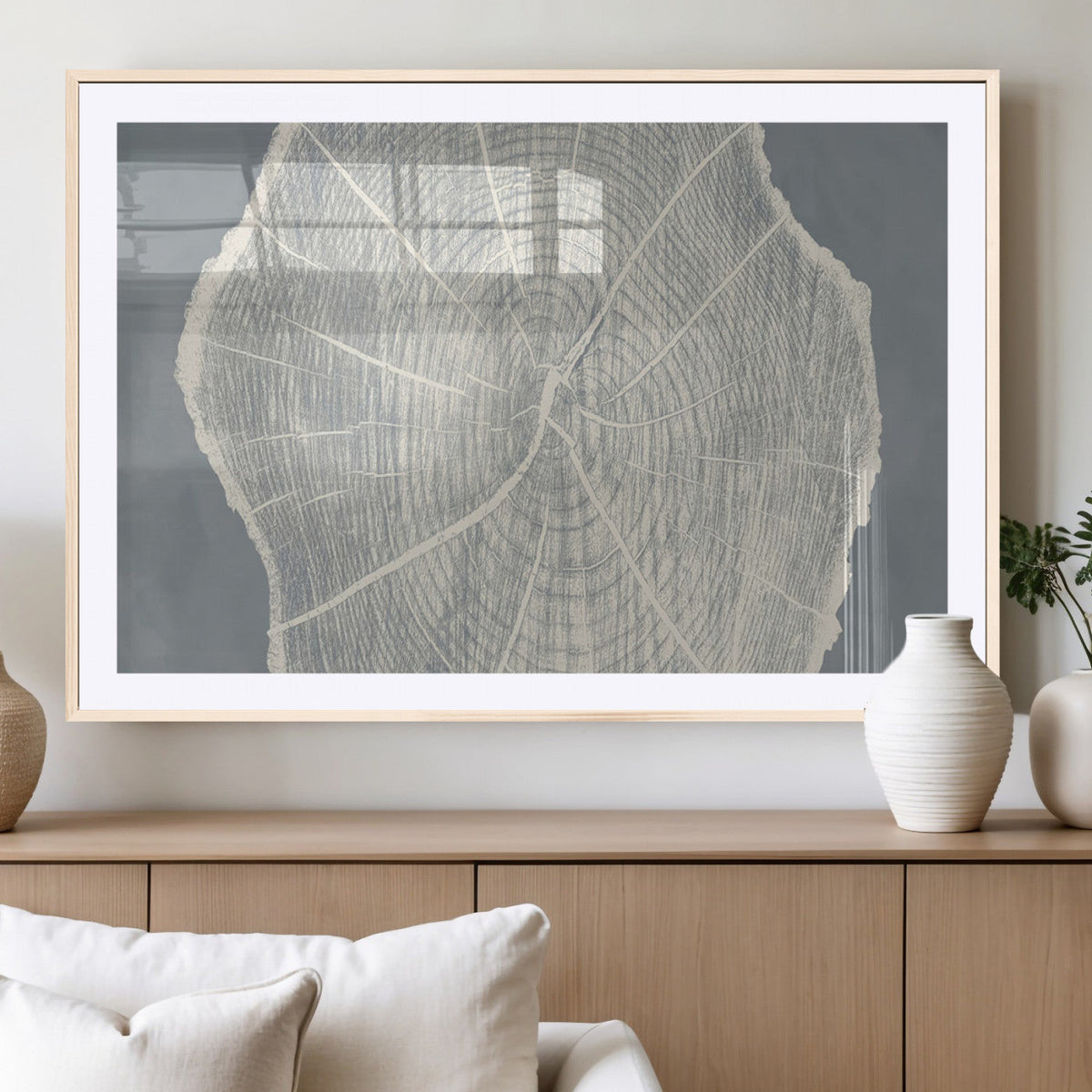 Abstract Tree Ring Wall Art Canvas Print, Framed and Ready to Hang