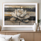Lotus Flower Wall Art | Framed Abstract Floral Canvas