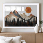 Modern Abstract Mountain Canvas Wall Art Print
