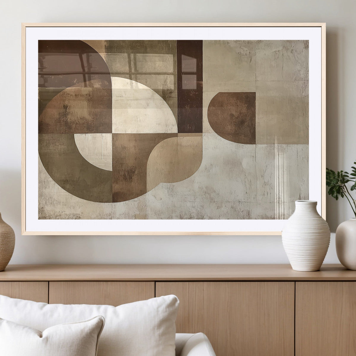 Wabi Sabi Geometric Wall Art | Abstract Modern Minimalist Canvas Print