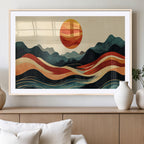Mountain Triptych Wall Art Canvas Print | Western Boho Pine Tree Nature Print